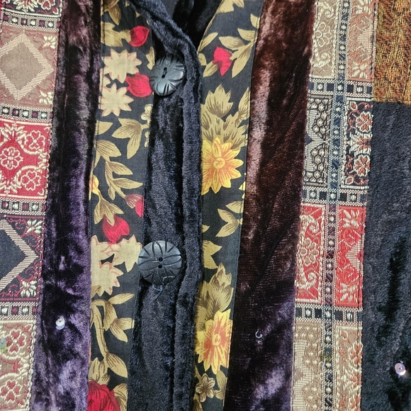 Colorful Patchwork Velvet Jacket - Picture 2 of 5
